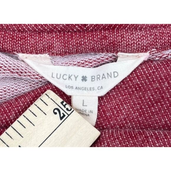 Lucky Brand Burgundy Long Sleeve Cowl Neck Tunic Top L Cotton/Polyester - Picture 2 of 5